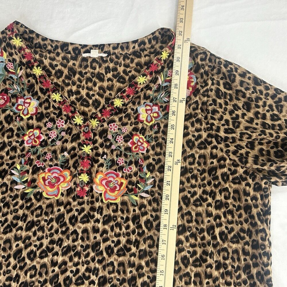 ODDY Women 3XL‎ Top Blouse Long Sleeve Animal Embroidered Peasant Boho Lagenlook - Picture 8 of 13